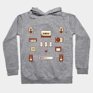 Pixel Art Music Set Red Hoodie